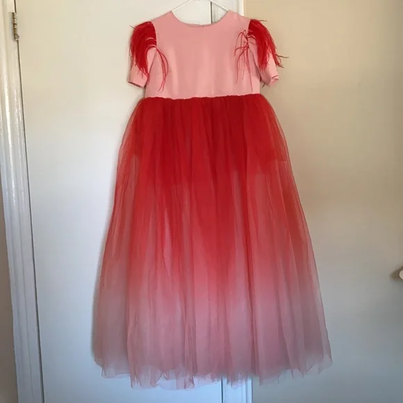 strapless open back dress Cap sleeve embroidery anglaise dress | Red